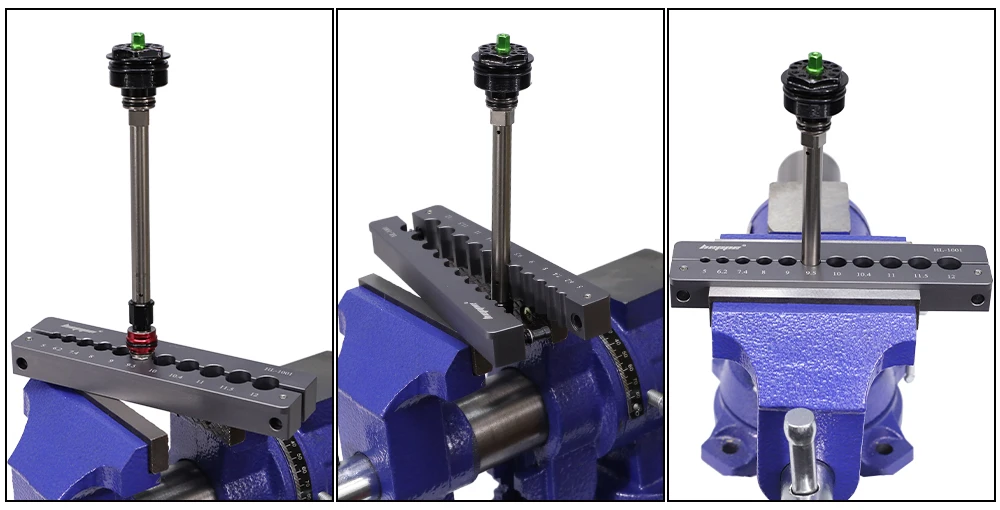 HEPPE Tischschraubstock Einsatz Klemme Schraubstock Arbeitstisch Multifunktions-Schnellbefestigungen für 5-34,9 mm Fahrradteile Gabelnabenpedal Reparatur – Detail 16