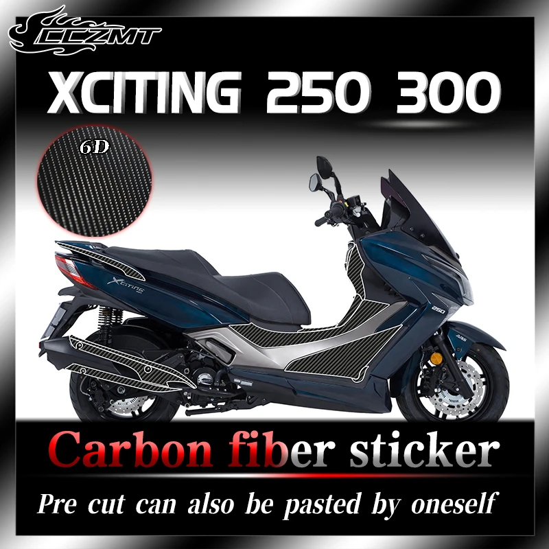 

For KYMCO XCITING 250 300 6D Carbon Fiber Sticker Protective Sticker Anti Wear Sticker Fuel Tank Modification Sticker