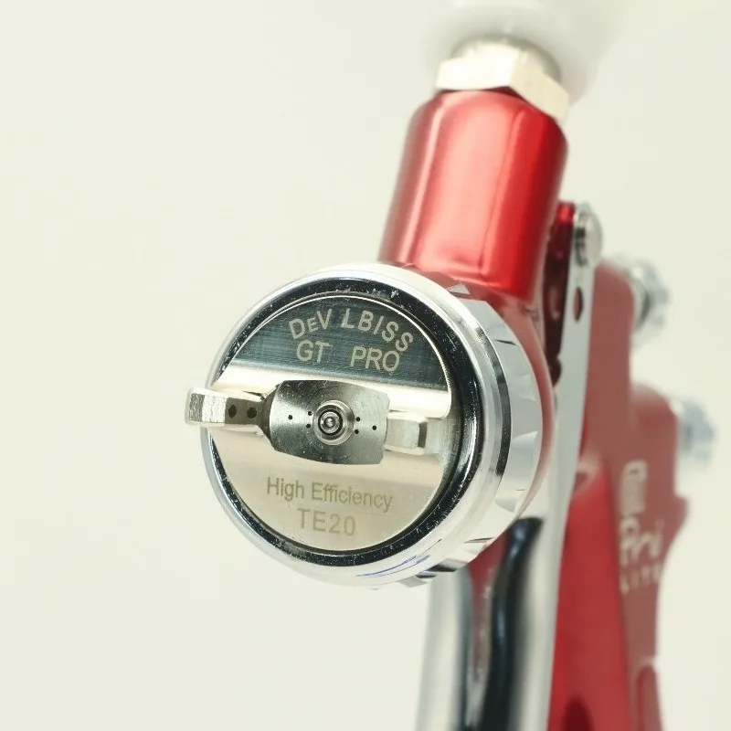 For Painting Car Aerograph Repair Spray Gun Air Tools HVLP Paint Spray Gun Red Gravity Spray Gun 1.3mm with 600ml Paint Tank