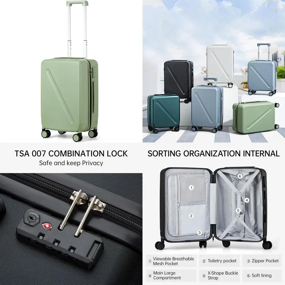 

20 Inch Airline Approved Carry-On Luggage with Wheels, TSA Lock, and Travel Suitcase for Easy Airport Mobility