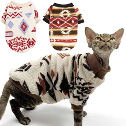 Winter Sphynx Clothes Warm Fleece Pet Sweater for Cats Small Dogs Kitten Costume Hot Sales New Year's Gift