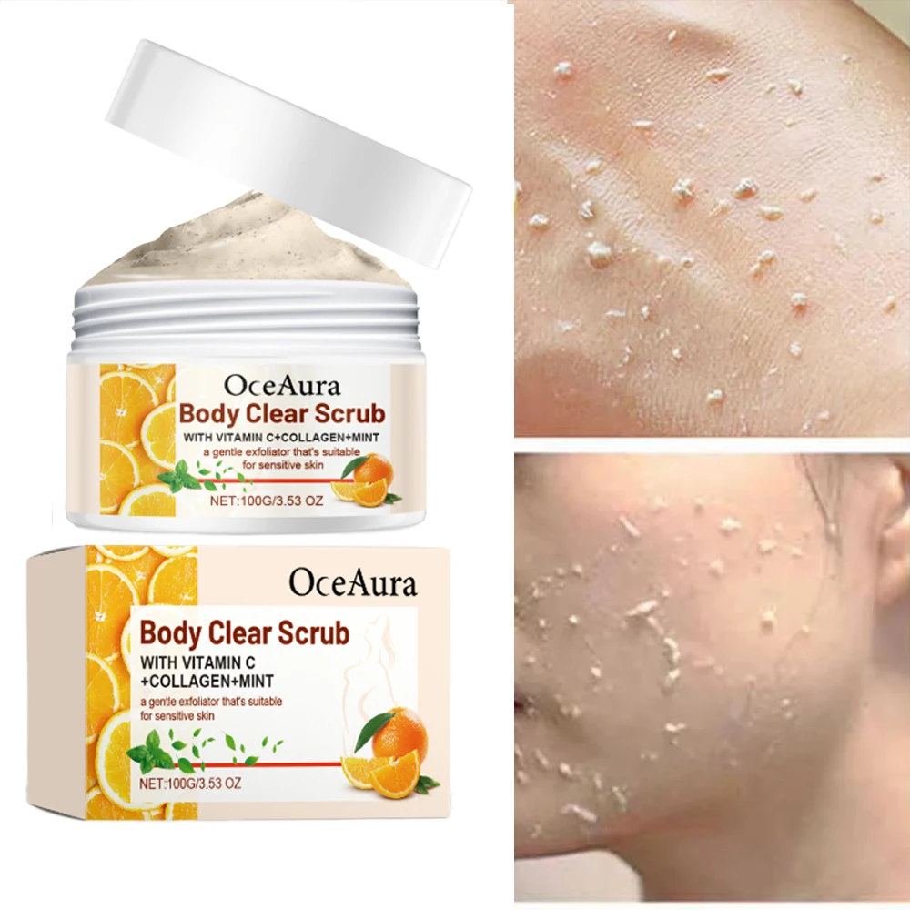 

Vitamin C Body Scrub Collagen Mint Gentle Exfoliator Sensitive Skin Brightening Firming Soften Cutin Smooth Improve Skin