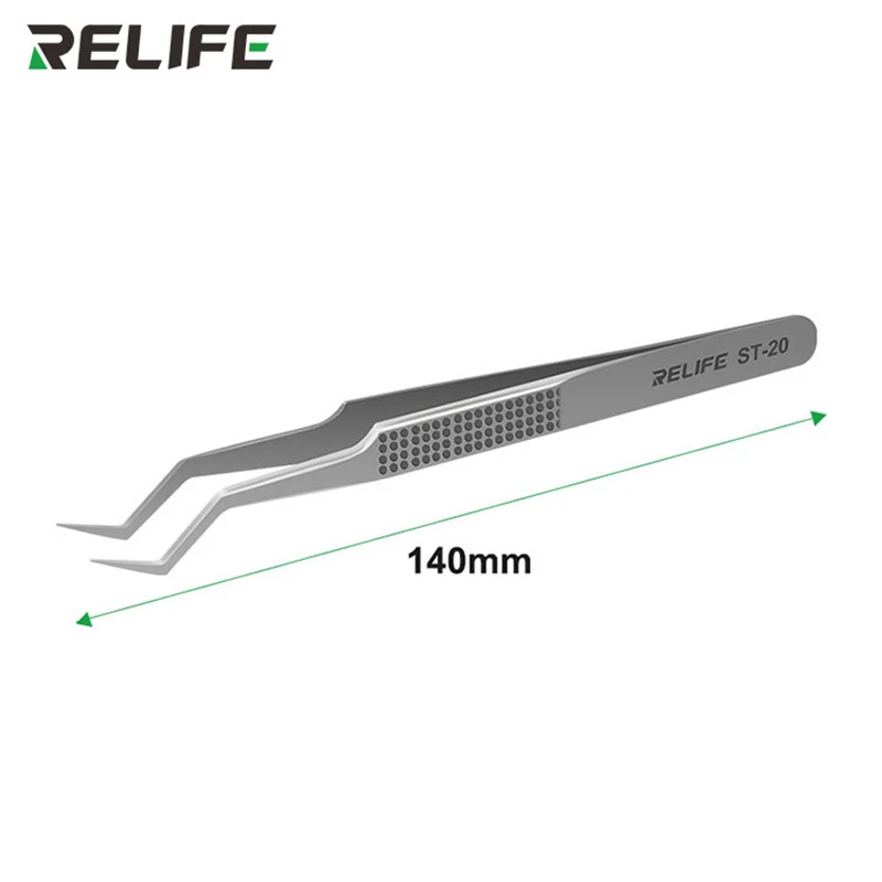 Imagem -02 - Relife-pinças de Precisão para o Telefone Móvel Circuit Board Repair Tools Dicas Curvas Chip Tin Colocação Posicionamento St20