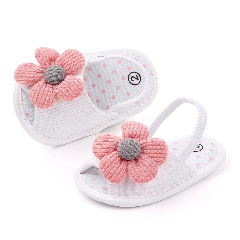 Baby Sandal with Hairband Cute Flower Design Soft Cotton Sandal for Spring and Summer Baby Girl 0-18M