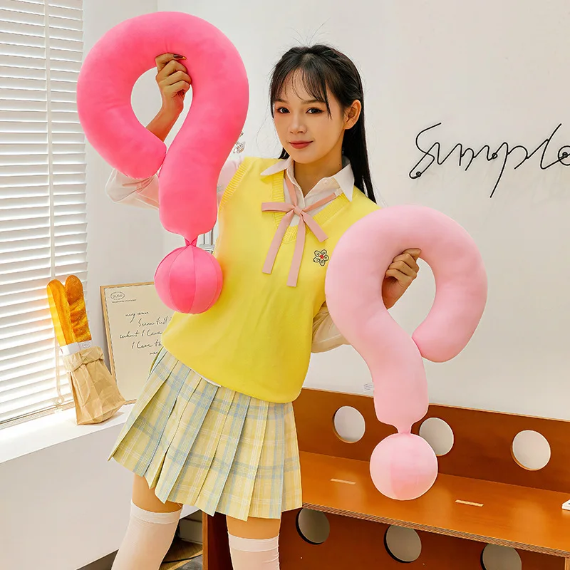 Question Mark Neck Pillow Plush Toy Stuffed Doll Kawaii Fluffy Soft Home Decor Bedroom Gift For Girls Kids Lovely Cute Daily