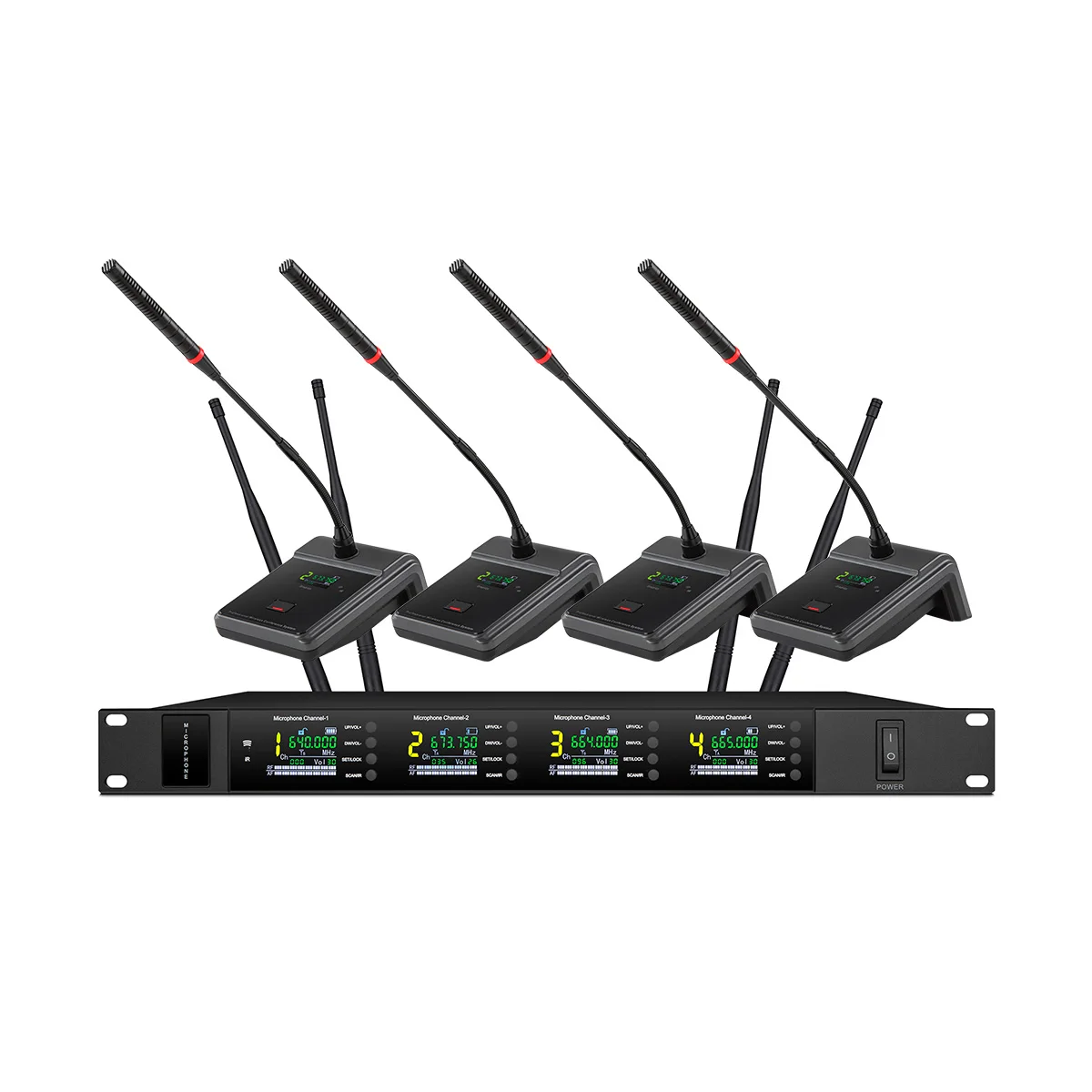 4Channels Wireless Microphone Conference Microphone System