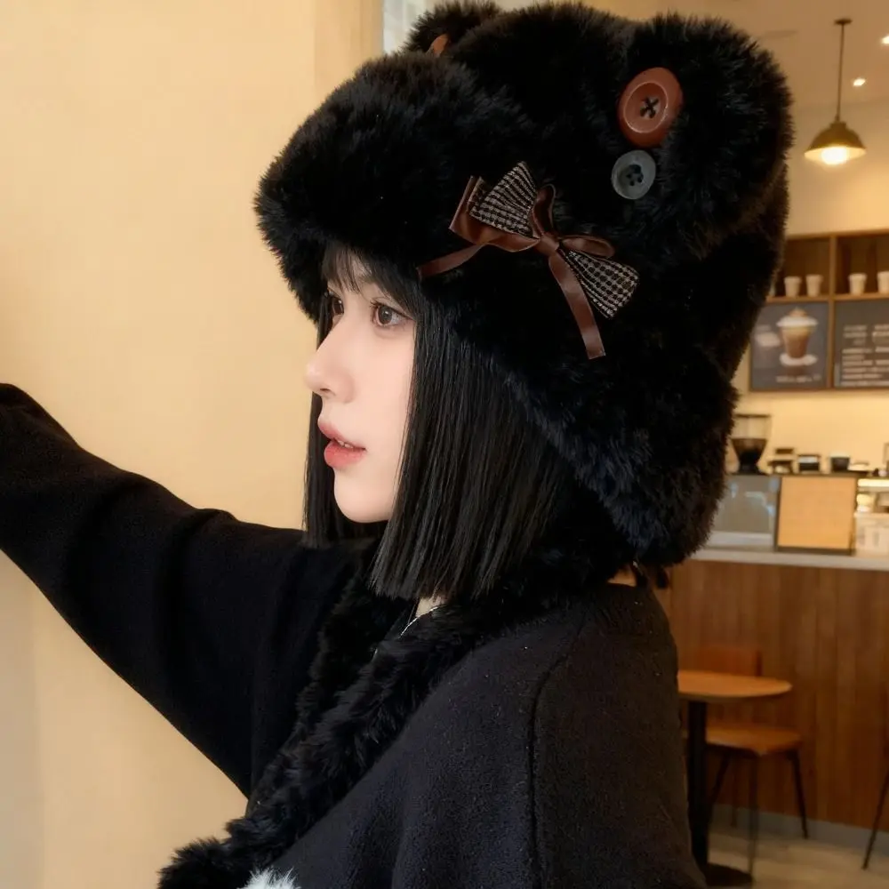 جديد يندبروف سدادات حماية الأذن قبعة سميكة آذان الدب هود قبعة الباردة والدليل على البلوز قبعة المرأة