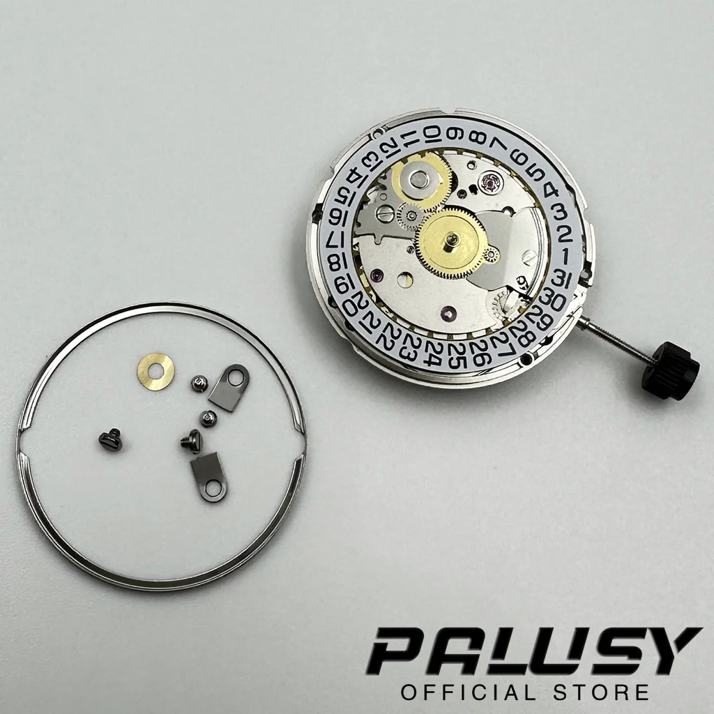 Genuine PT5000 Automatic Movement 25 Jewels Self-winding Mechanism Silver Watch Movement 28800bhp Top Clone 2824 Date Display