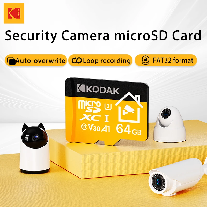 

Security Camera microSD Card KODAK SD 256GB Micro TF Mini SD Card 32GB 64GB 128GB TF Memory Flash Card for Security Camera