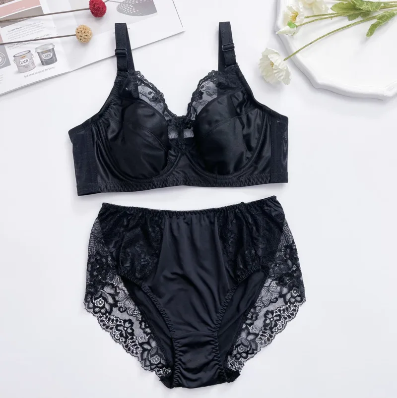 Plus Size Clothing B C D E F G H 34 36 38 40 42 44 46 48 Ladies Sexy Lingerie Women 2 Piece Pices Push-up Bra Set Sexy