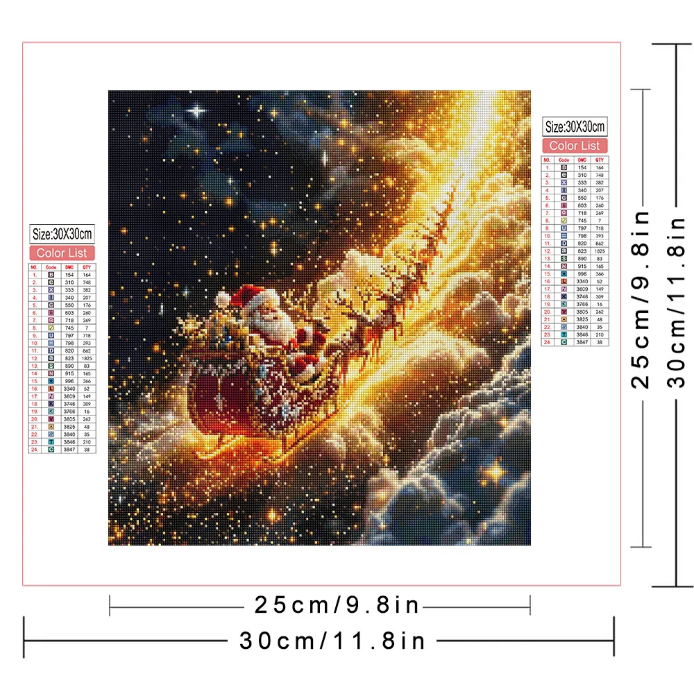AZQSD Diamond Painting Santa Claus Cartoon Wall Decor Diamond Mosaic Kits Christmas Tree Winter Snow Rhinestones Pictures