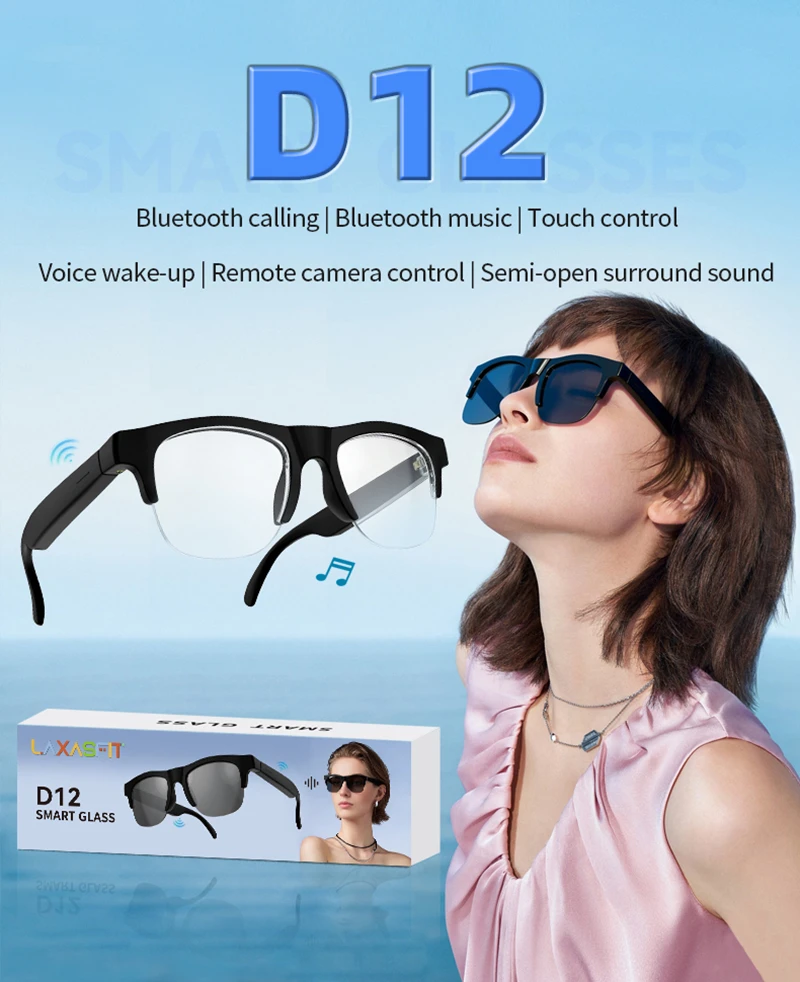 

Новые умные Bluetooth-очки V5.3 с функцией звонков, наушники для активного отдыха, HIFI, черные, с защитой от УФ-излучения, для мужчин и женщин