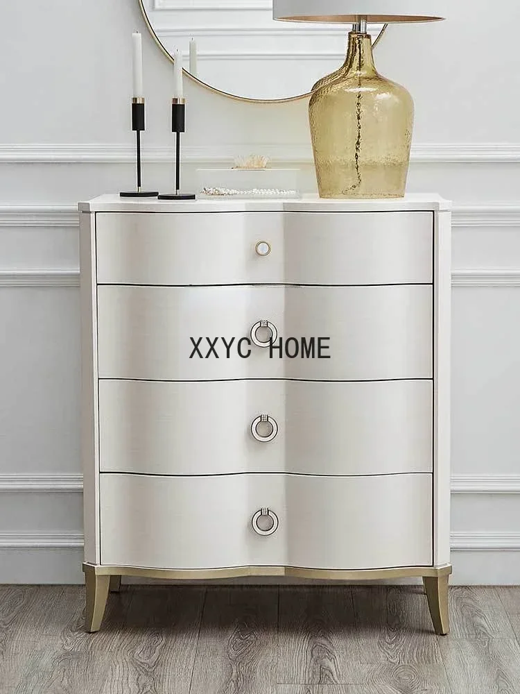 

Light Luxury Four-Bucket Cabinet Nordic Living Room Wood Foot Partition Storage Cabinet