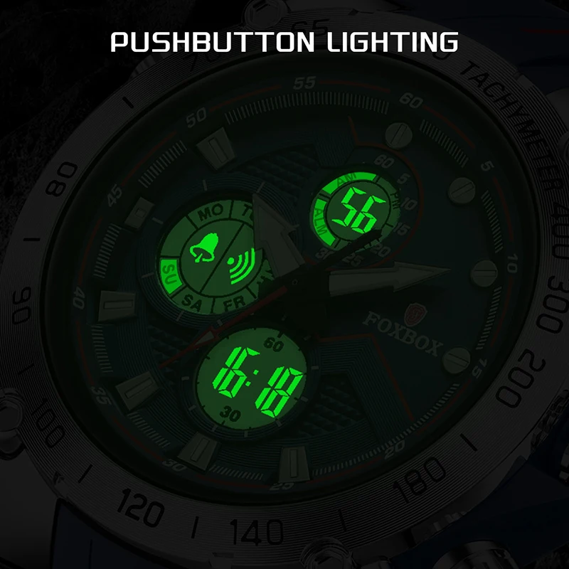 

FOXBOX 2025 новые роскошные мужские часы LIGE, брендовые модные цифровые часы, мужские водонепроницаемые многофункциональные кварцевые наручные часы Reloj