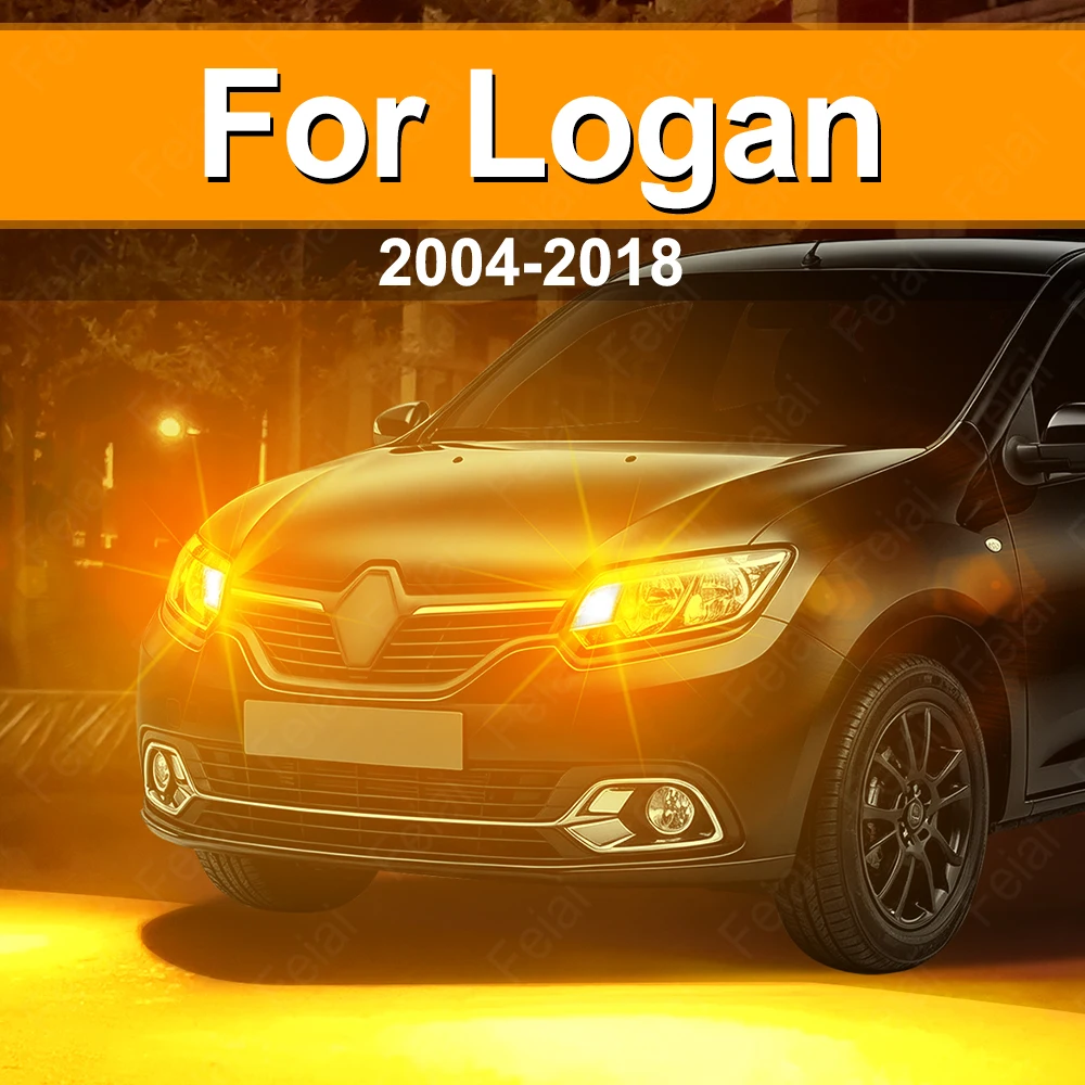 For Renault Logan Turn Signal LED Light Car Indicator Bulb Amber Logan 1 2 LS KS K8 Accessories 2004-2018 2017 2016 2015 2014