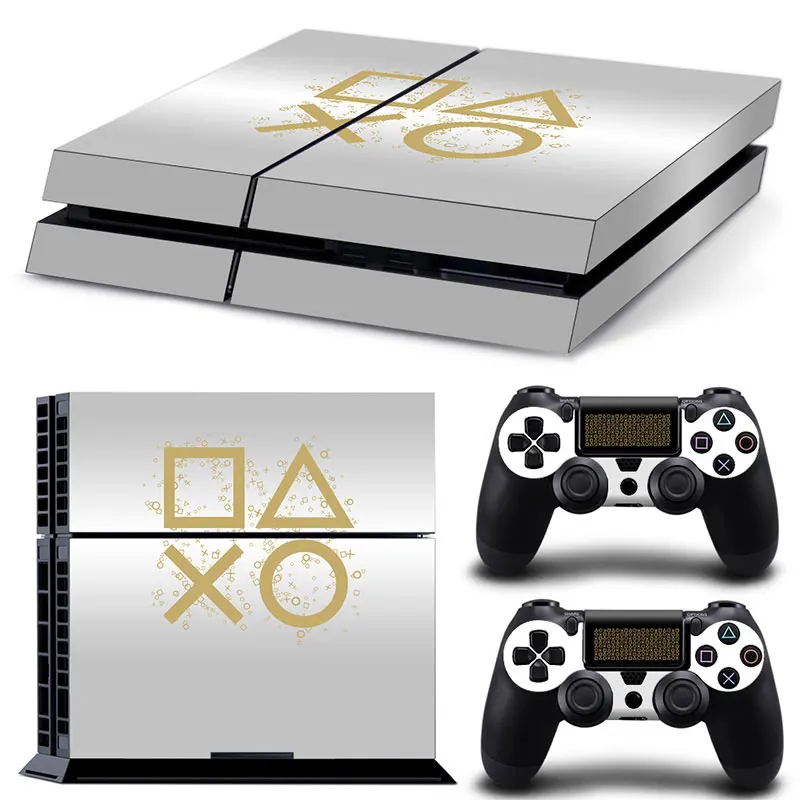 ل PS4 وحدة التحكم و 2 تحكم الجلد ملصقا PS4 الهندسة تصميم واقية غطاء لصائق مجموعة كاملة
