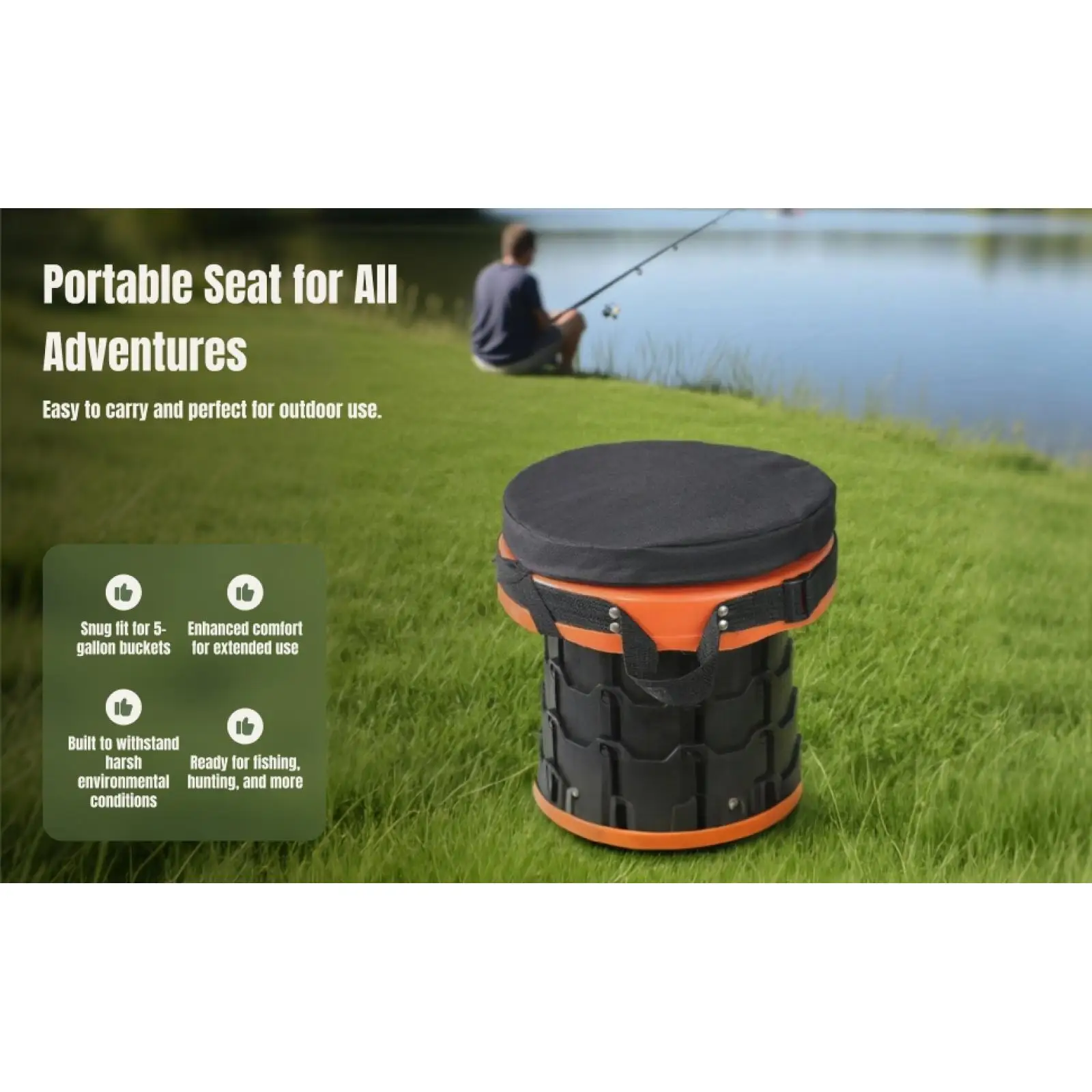 

Bucket Seat Chair Portable Stool Bucket Seat Lid for Hunting