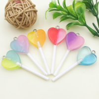 6/10Pcs Colorful Resin Imitation Food Lollipop Charms For DIY Handmade Jewelry Making Accessories Necklace Bracelet Earrings