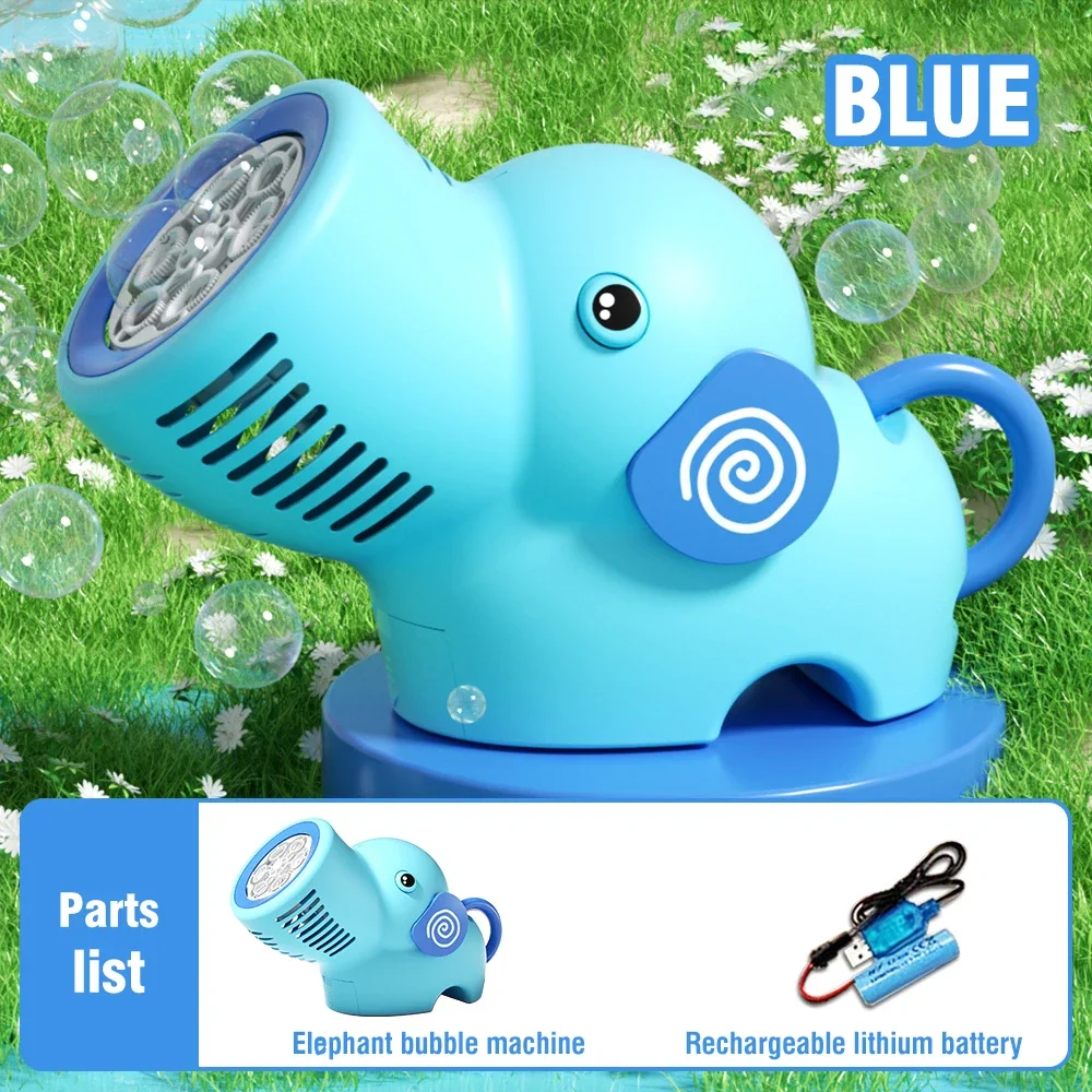 Machine à bulles automatique en forme d'éléphant, appareil électrique à bulles de savon mignon, jouet de fête de mariage en plein air, cadeau pour enfants