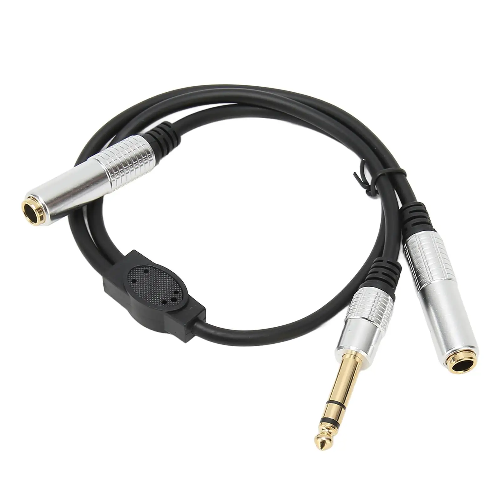 6.35mm Y Splitter Cable for Microphone & Speaker, 1/4 Inch Stereo, Oxidation Resistance