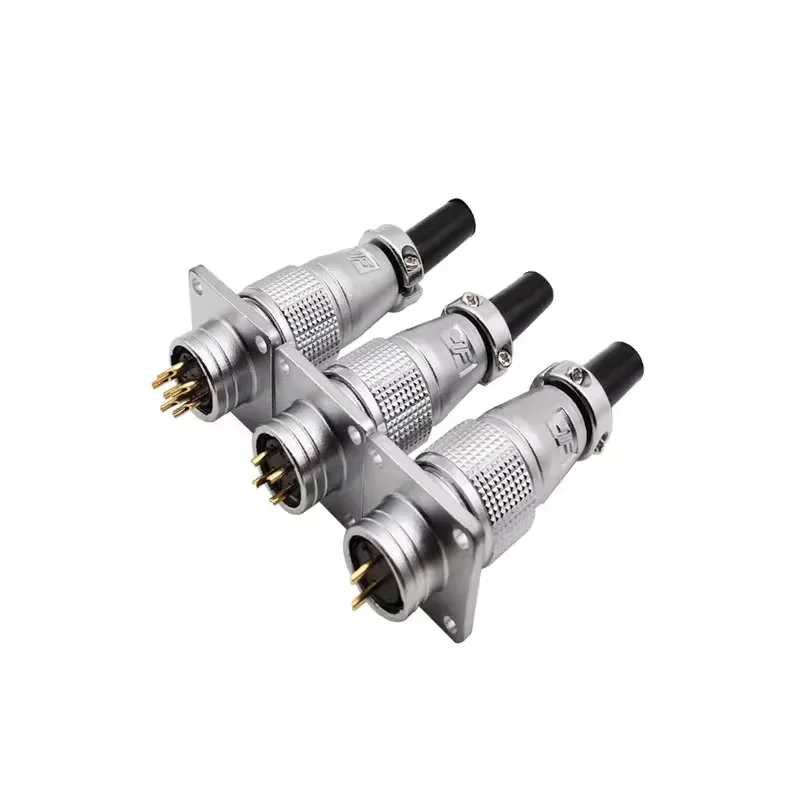 PLS20 WS20 TP20 Aviation Connector Square Plate Male Female Plug Connector Opening Diameter 20mm 2/3/4/5/6/7/8/9/10/12 Pin