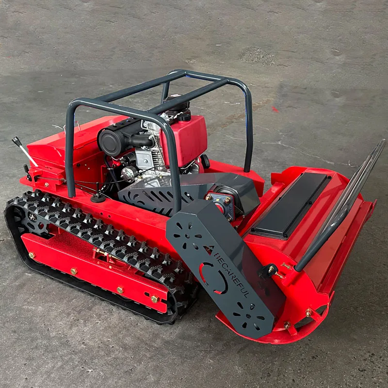 Decespugliatore cingolato certificato CE personalizzato, rasaerba robot telecomandato