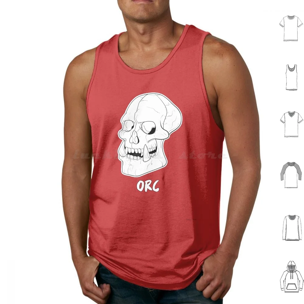 Orc Skull Tank Tops Vest Sleeveless Dnd And Pathfinder Orc Skull Fantasy Race Monster Creature Graphic Graphic Design Dead