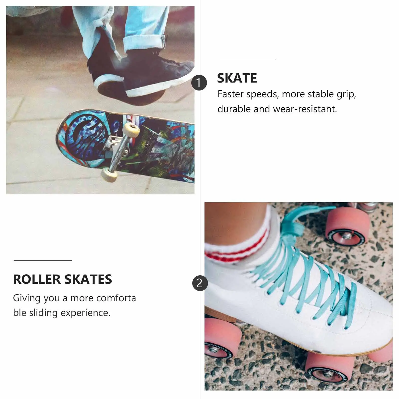 

Комплект из 4 колес для роликовых коньков, полиуретановые, двухрядные, износостойкие, нескользящие, с высокой скоростью вращения, для бетонных и асфальтовых поверхностей