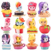 12Pcs/Set My Little Pony Action Figures Toy Cartoon Anime Twilight Sparkle Model Doll Room Decoration Birthday Gift for Children