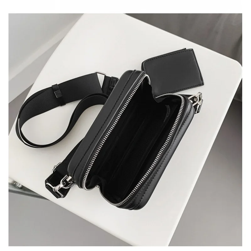 Men's Small Bags Crossbody Trend Phone-Bag Simple Personality Single Shoulder PU
