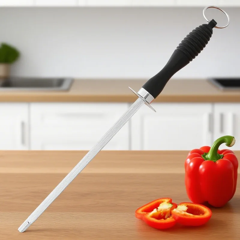 Sharpener Rod Professional Carbon Steel Knife Durable Knife Grinder with ABS Handle Sharpening Blade Rod Knife Kitchen Tool