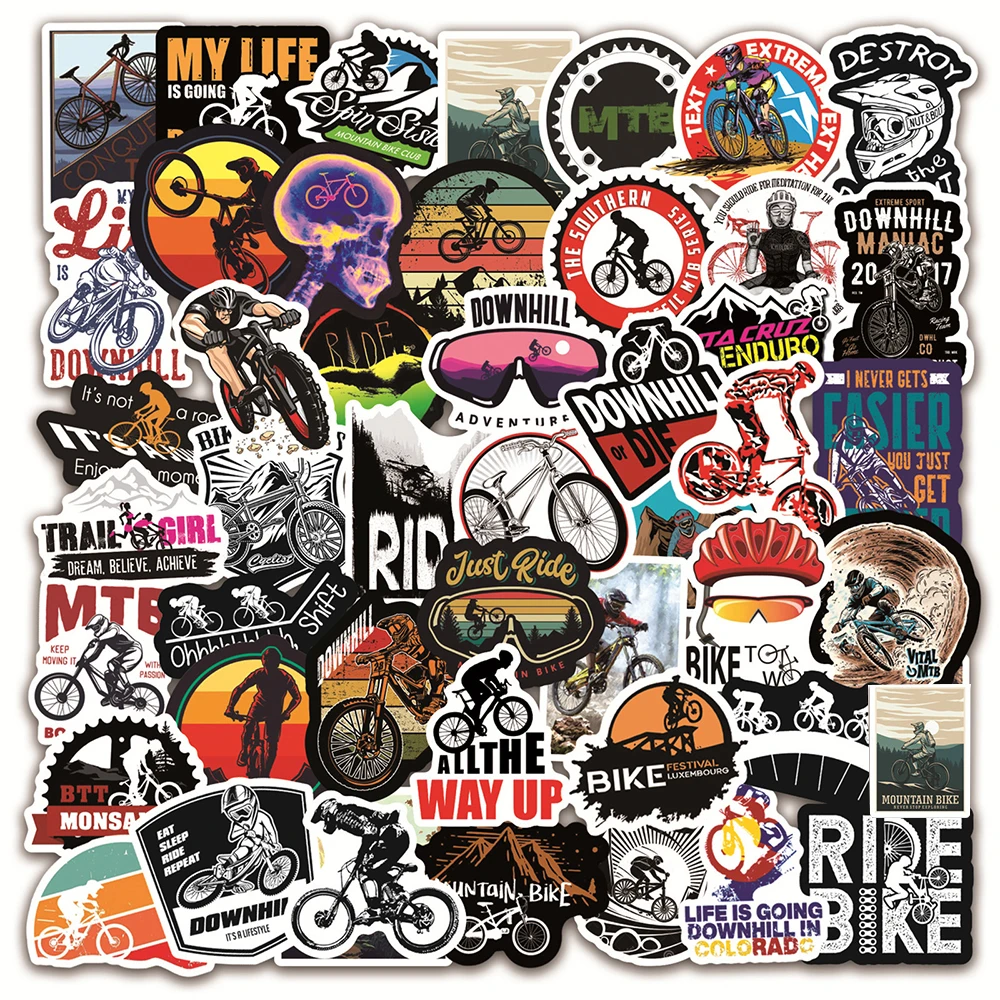 

10/30/50/100pcs Cool MTB Mountain Bike Stickers Decoration Decals Waterproof Graffiti Skateboard Car Bicycle Vinyl Sticker Packs