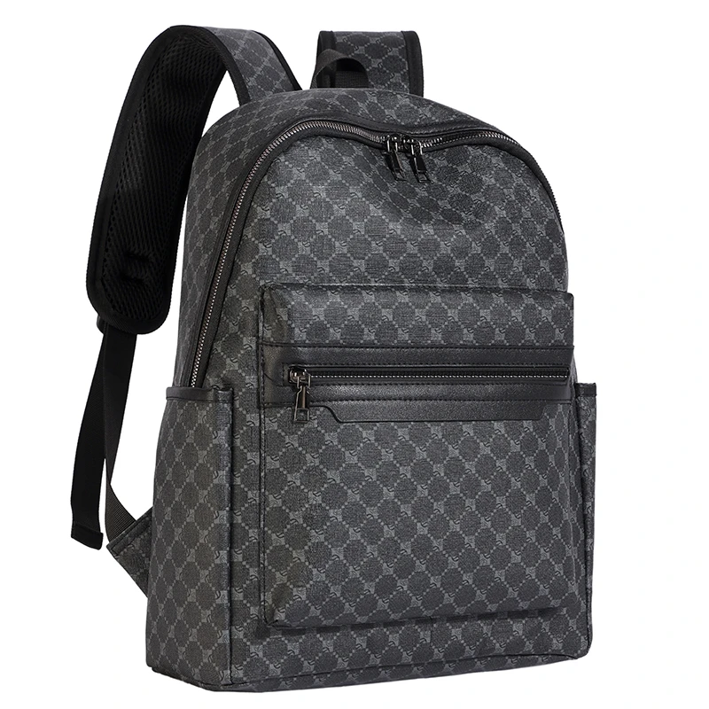 منقوشة طباعة حقيبة الظهر الرجال الفاخرة الأزهار بولي Leather جلد الرجال حقائب الظهر سعة كبيرة حقائب الكمبيوتر المحمول موضة حقيبة السفر في الهواء الطلق #4