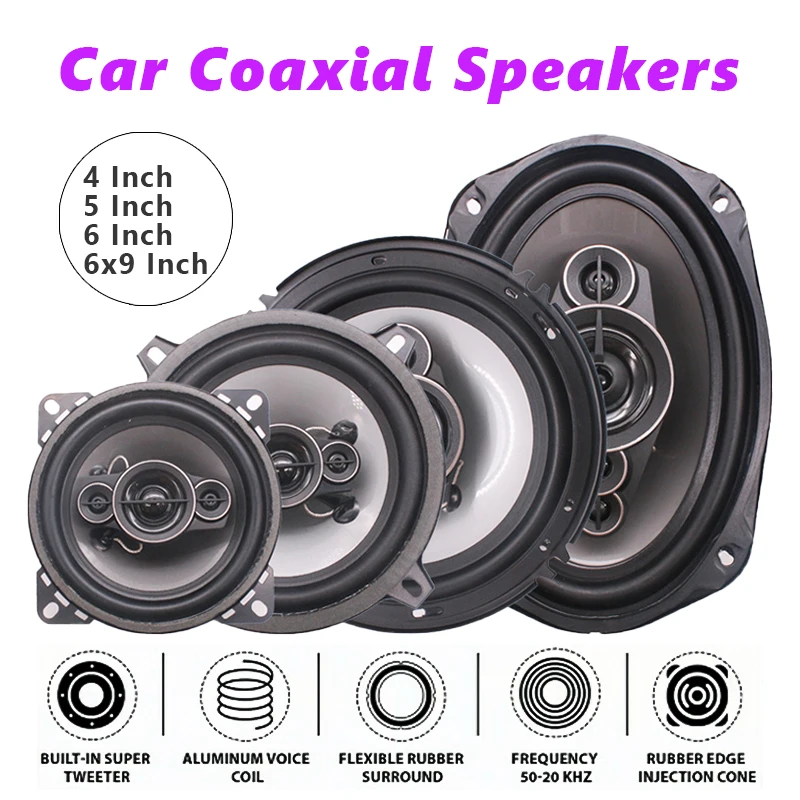 4/5/6/6×9 inch 12V Car Speakers Universal Automotive Tweeter Music Stereo Full Frequency  High-power Coaxial Modified Speakers