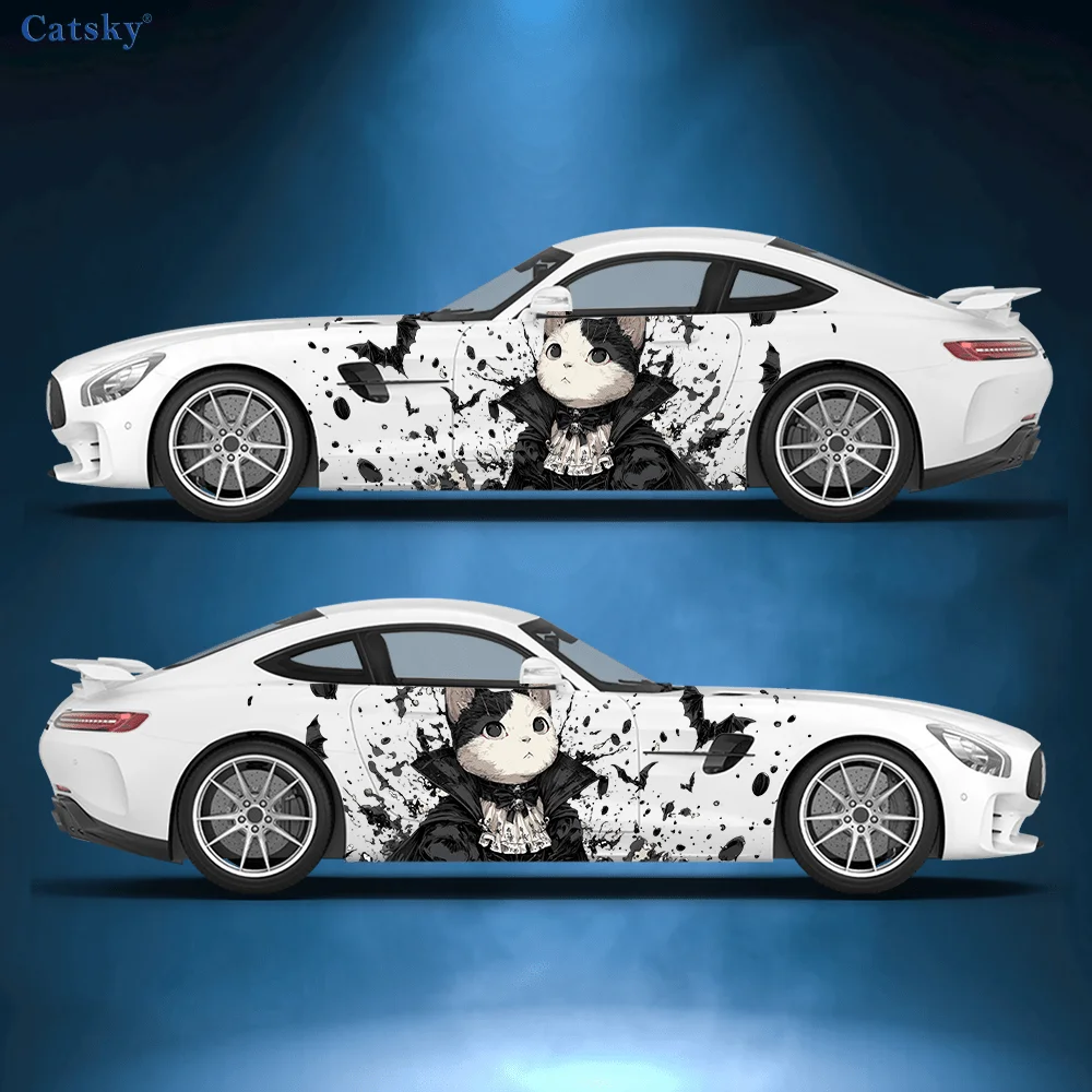 Cute Vampire Kitty Costume Decals for Car and Truck, Durable, Fade-Resistant, Easy to Install and Remove - Enhance your's aesthe