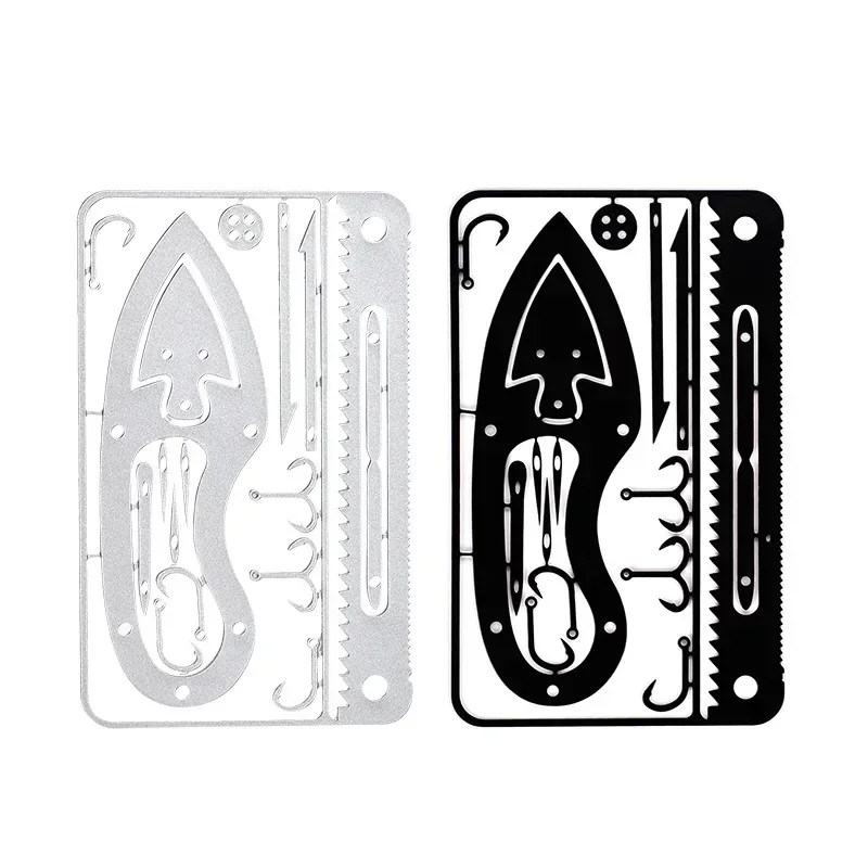 

Outdoor EDC Stainless Steel Fishing Hook Card Portable Fishing and Hunting Multi-function Camping Survival Card