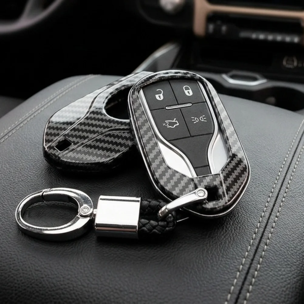 Premium Key Case for Maserati For Ghibli/Levante Carbon Fiber Design with Key Chain Optimal Dust Protection Premium