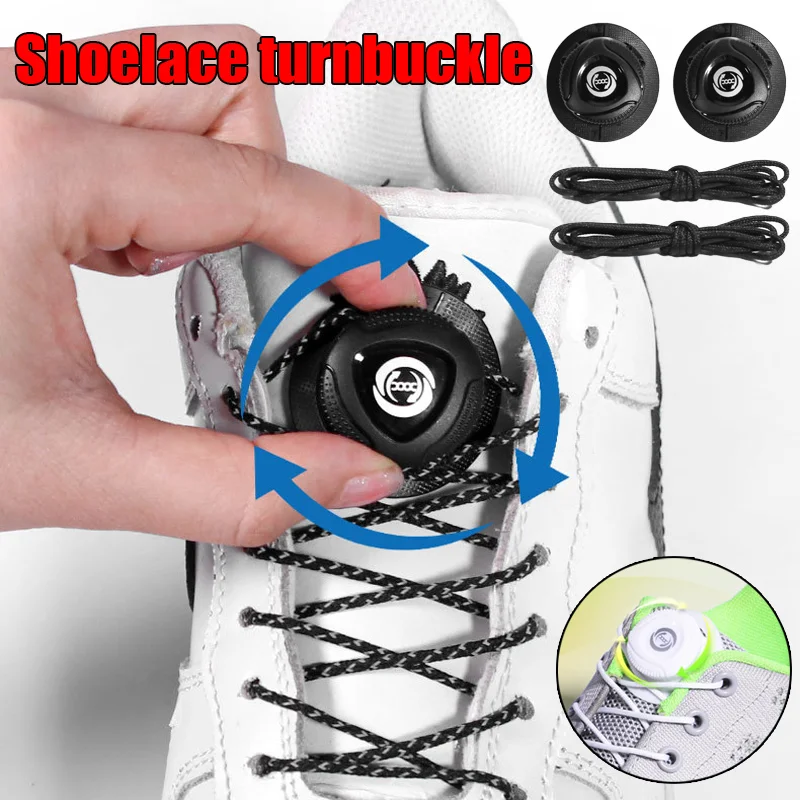 1Pair Automatic Shoelaces Without ties Swivel Buckle Elastic Laces Sneakers Adult Kids Quick Lock Shoestrings for Sneaker New
