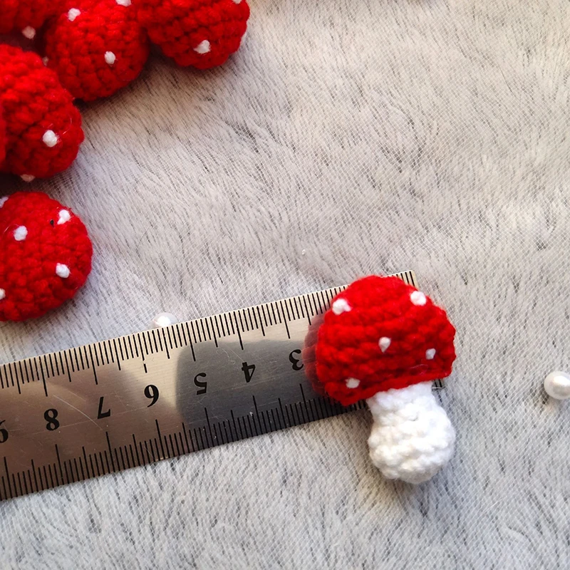 Knitting Wool Crochet  Woven Red Mushroom Hair Accessories Children Hats Scarf Clothes Socks Cartoon DIY Decoration Accessories