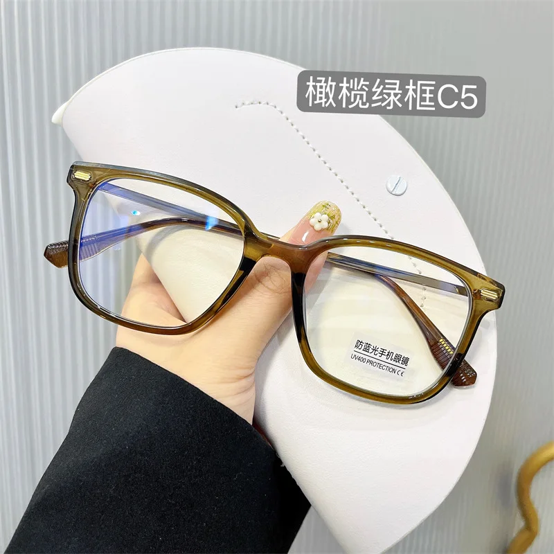 Fashion Trendy Men’s Eyewear Frames Office Computer Blue Light Blocking Men Glasses Campus Style Female Eyeglass