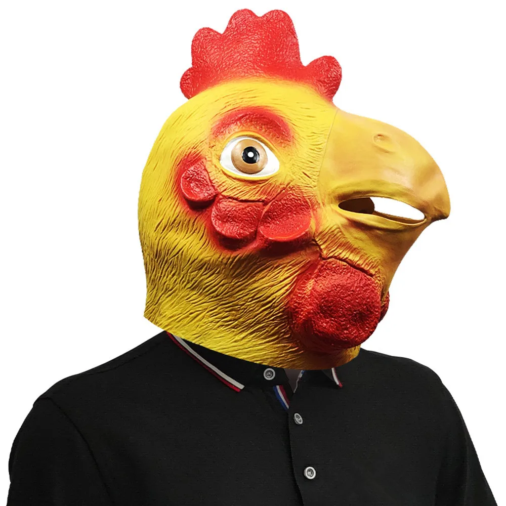 Hahn-Tierkopf-Latexmaske, Verkleidung, Halloween-Kostüm, Partymaske, Cosplay – Detail 2