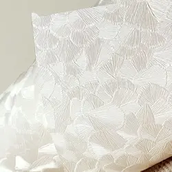 Thickened Bedroom 3D Embossed Wallpaper Ginkgo Leaf White Nordic Style Light Luxury Living Room Tv Background Wallpaper 10M