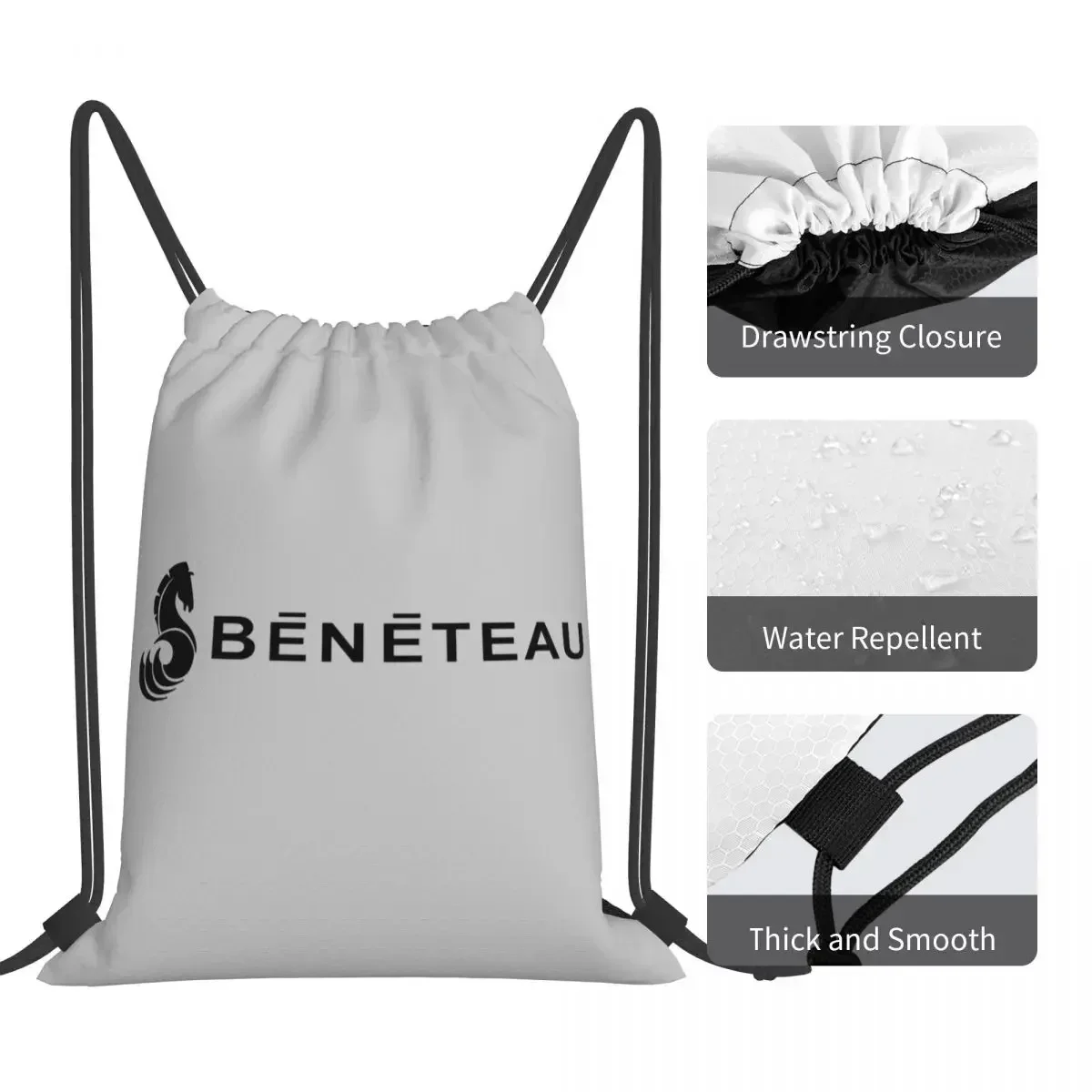 Beneteau Yachts Boats Logo Backpacks Portable Drawstring Bags Drawstring Bundle Pocket Sports Bag BookBag For Man Woman Students