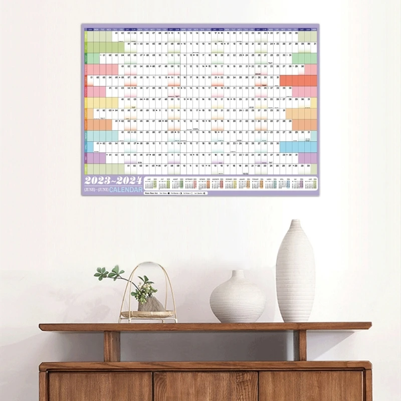 2024 Yearly Wall Planner 2024 Full Year to View Calendar 85x62cm Wall Calendar runs Jun 2023 Jun 2024. for Home Dropship