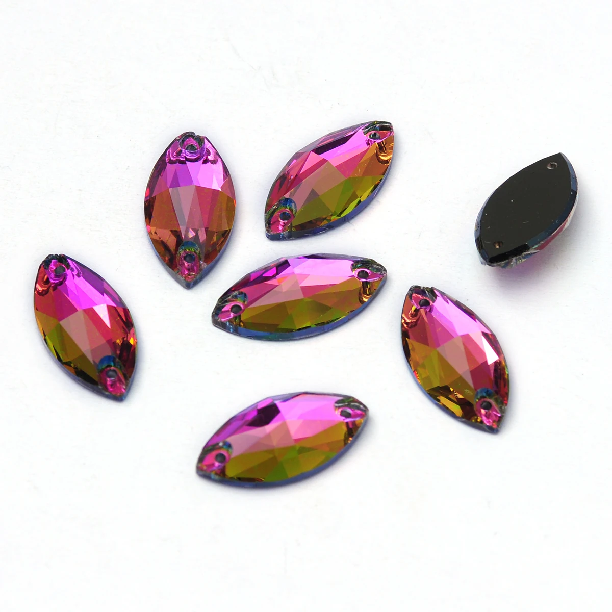 Pubrilex Vitrail Medium Flatback Strasssteine in verschiedenen Formen, Kristall-Strass für Kleider, Anzüge, Kleidungsdekoration und Hochzeiten. – Detail 6