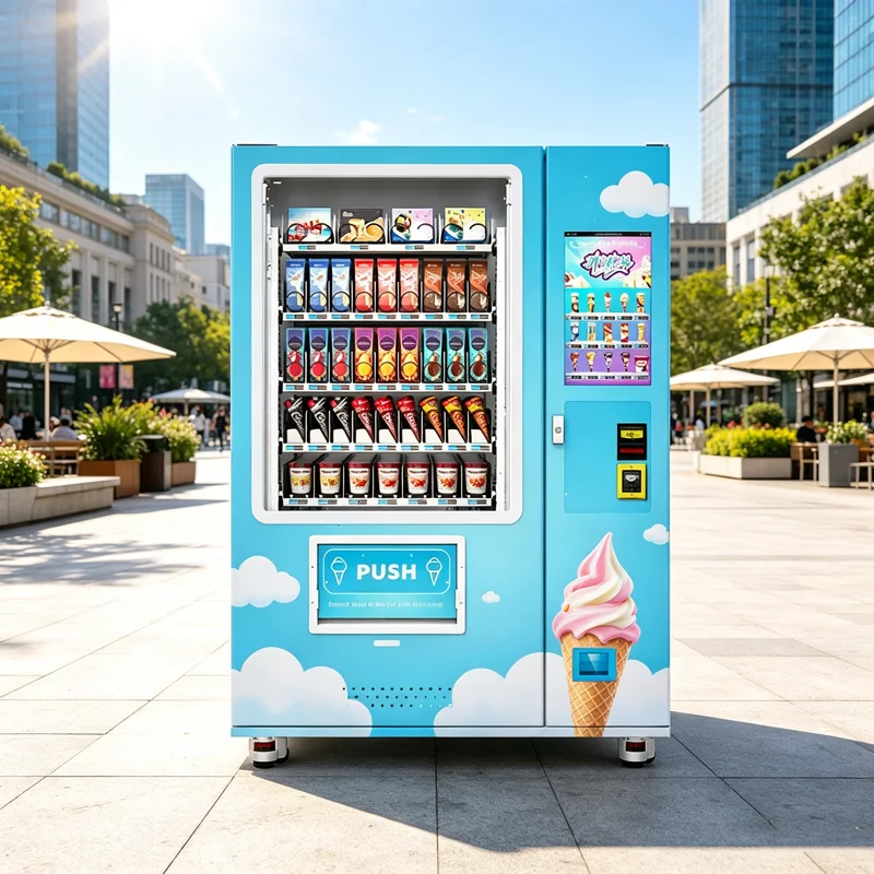 Cake Frozen Food Vending Machine Ice Cream Cone Vending Machine Self Service Ice Lollies Vending Machine Outdoor Bussiness OME