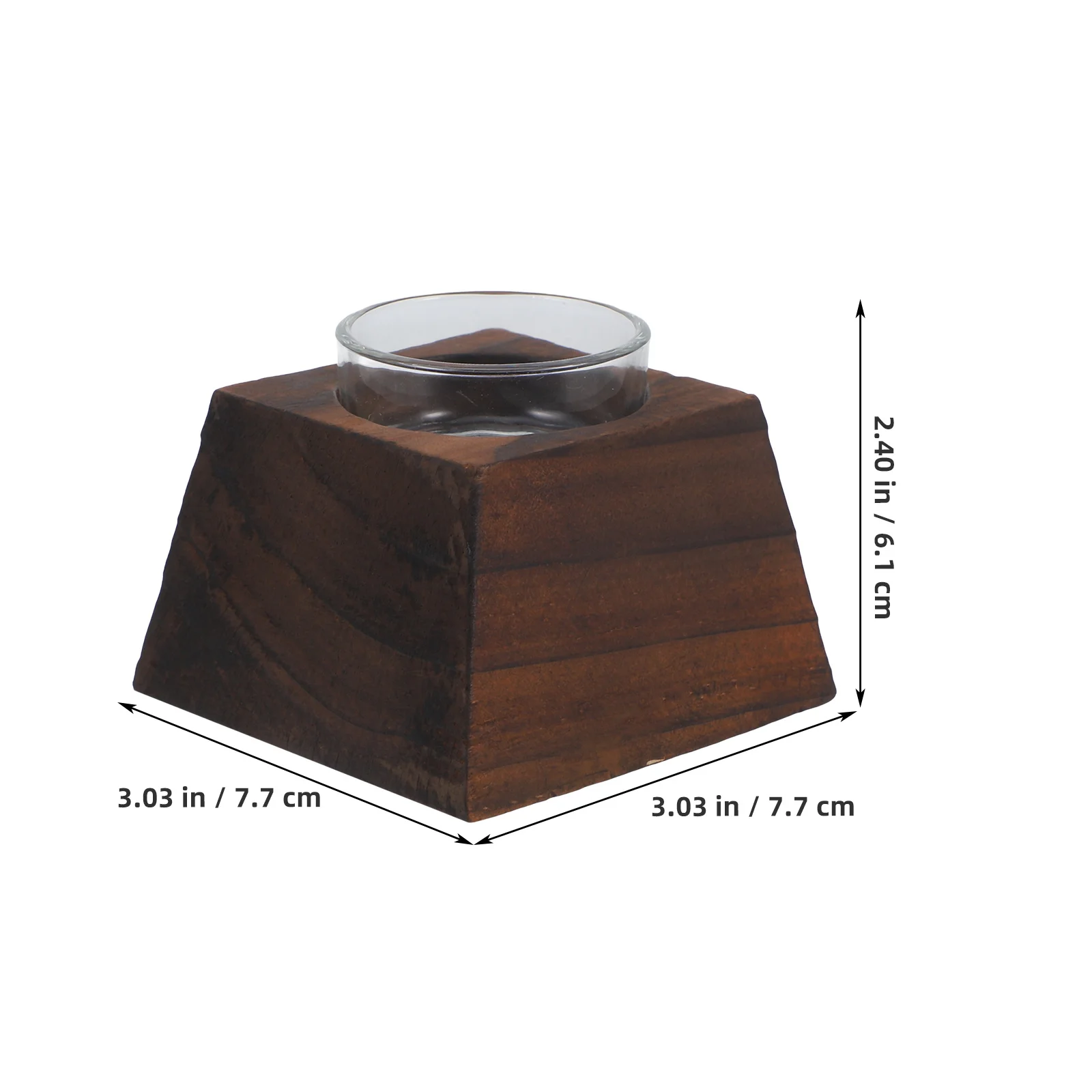 

Wooden Tea Light Holder Rustic Wood and Glass Candlestick for Wedding Centerpiece Table Decoration Candlestick Holder