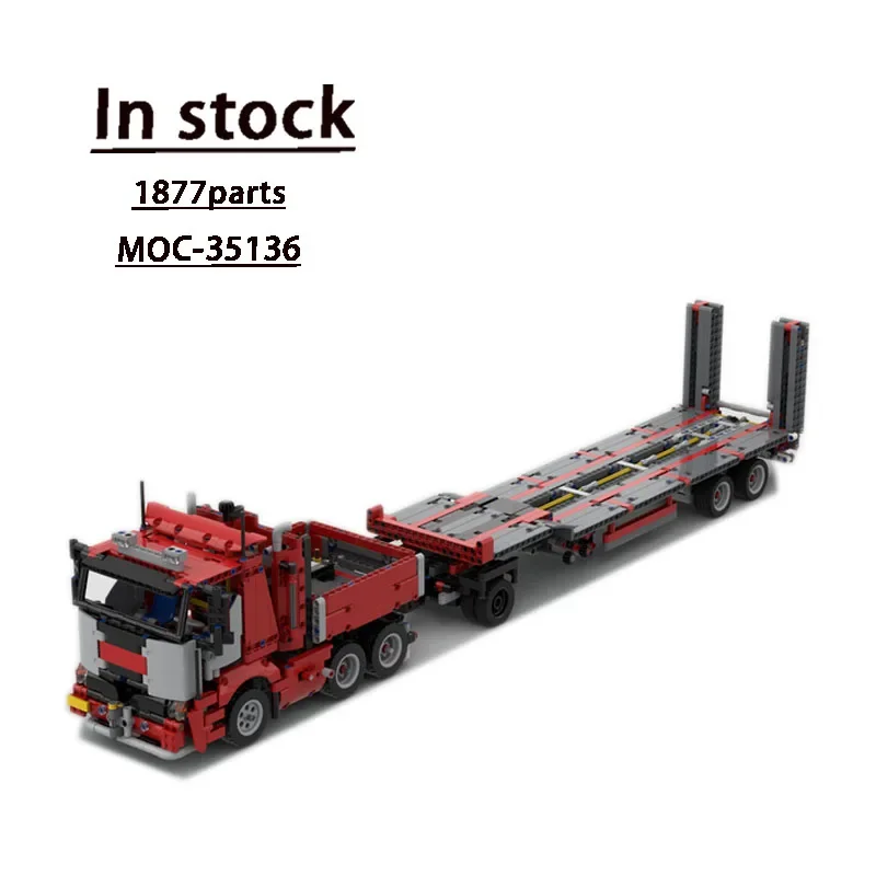 MOC-35136 Ciężarówka transportowa i przyczepa do montażu szycia Model klocków budowlanych 1847, części klocków budowlanych, zabawka urodzinowa dla dzieci