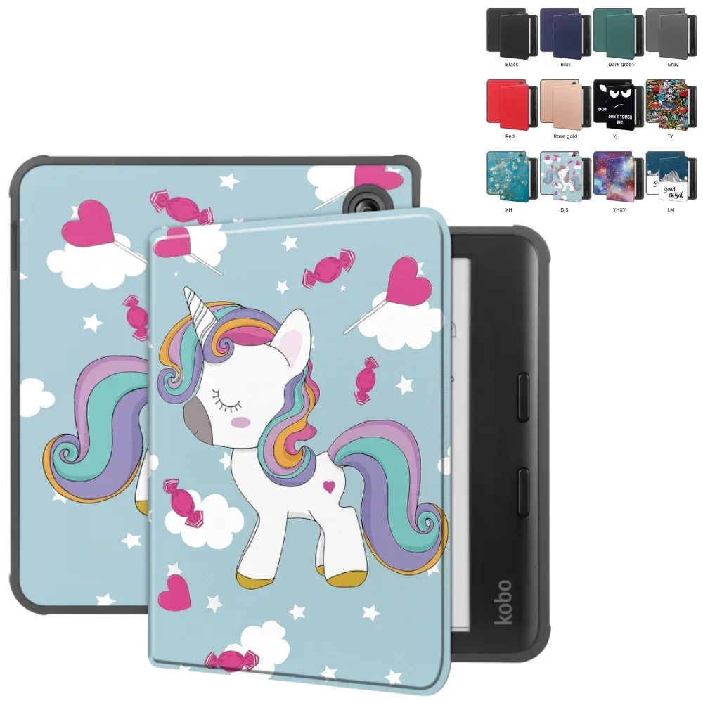 for KOBO Libra Colour 7 Inch 2024 Smart Cover Magnetic Case with Soft TPU Back Shell with Auto Wake Function