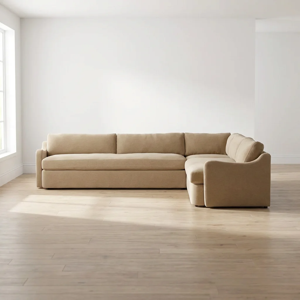 American Style Contemporary Modular Fabric Sofa 3-Piece Sectional Removable Cushions Square Hotel Apartment Living Room